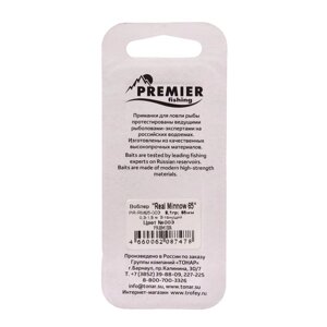Воблер PREMIER Real Minnow 65, 4.4 см, 3.8 г, минноу, тонущий (0.3-1.5 м), цвет 003 (PR-RM65-003)