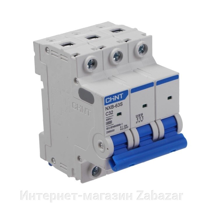 Выключатель автоматический CHINT NXB-63S, 3п, С 32 А, 4.5 кА от компании Интернет-магазин Zabazar - фото 1