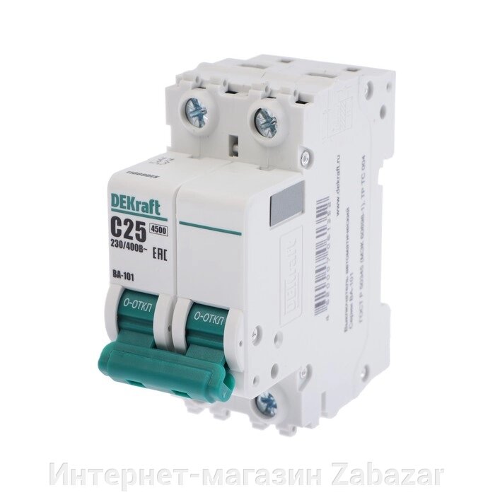 Выключатель автоматический SE DEKraft ВА-101, 2 полюса, С, 25 А, 4.5 кА, 11068DEK от компании Интернет-магазин Zabazar - фото 1