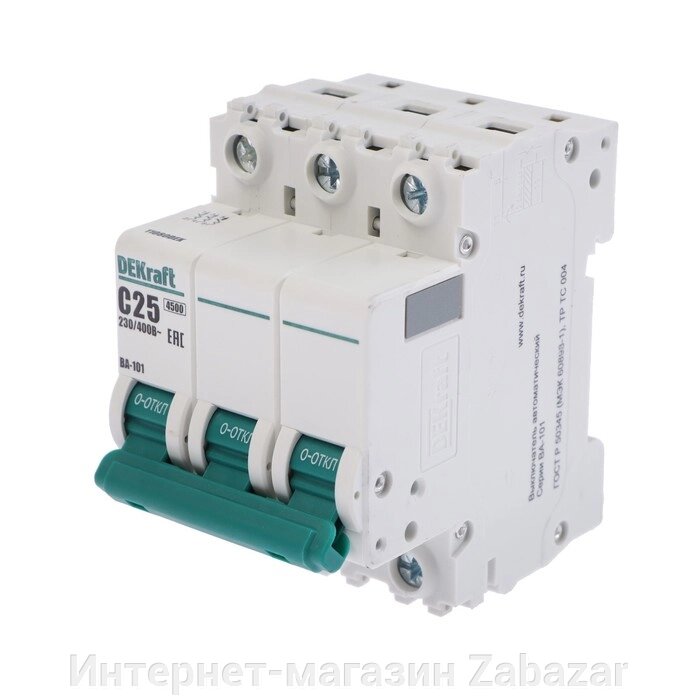 Выключатель автоматический SE DEKraft ВА-101, 3 полюса, С, 25 А, 4.5 кА, 11080DEK от компании Интернет-магазин Zabazar - фото 1