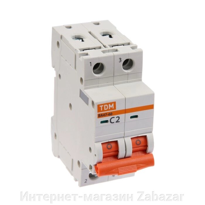 Выключатель автоматический TDM ВА47-60, 2п, 2 А, 6 кА, C, SQ0223-0085 от компании Интернет-магазин Zabazar - фото 1