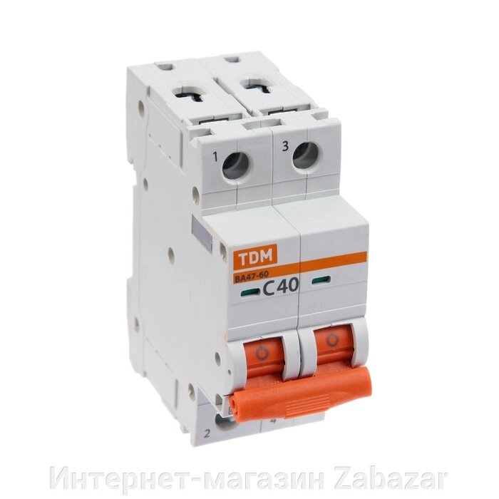 Выключатель автоматический TDM ВА47-60, 2п, 40 А, 6 кА, C, SQ0223-0097 от компании Интернет-магазин Zabazar - фото 1