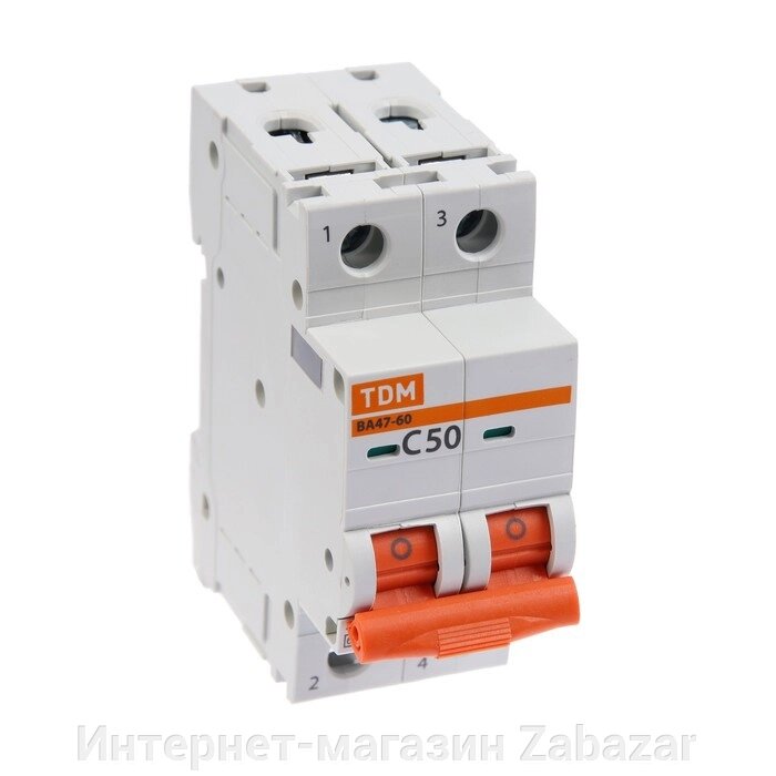Выключатель автоматический TDM ВА47-60, 2п, 50 А, 6 кА, C, SQ0223-0098 от компании Интернет-магазин Zabazar - фото 1