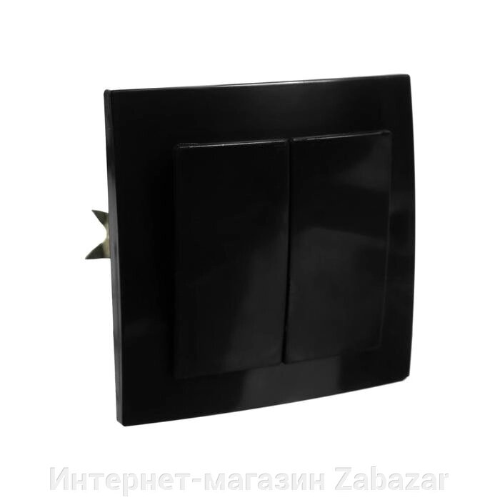 Выключатель "Элект" VS 56-232-Ч, 2 клавиши, скрытый, черный от компании Интернет-магазин Zabazar - фото 1