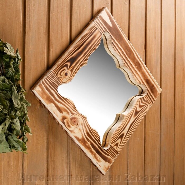 Зеркало резное "Бабочка", сосна, обожжённое, 4040 см от компании Интернет-магазин Zabazar - фото 1