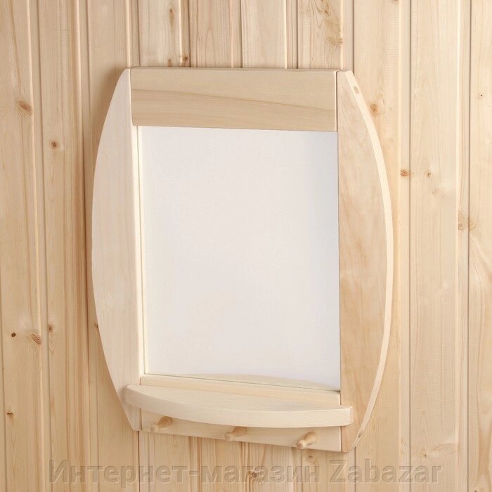 Зеркало с полкой из липы "Бочка", 63х46х16 см от компании Интернет-магазин Zabazar - фото 1
