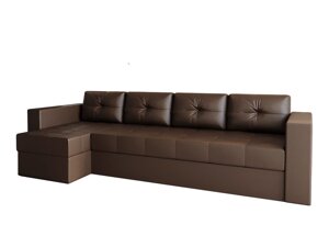 Угловой диван Константин макси (Long) коричневая экокожа