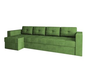 Угловой диван Константин макси (Long) зеленый вельвет
