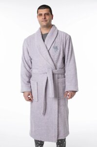 Мужской махровый халат RUSDECOR, цвет серый, 100% хлопок