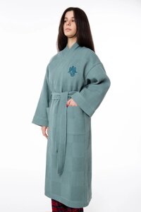 Женский банный халат RUSDECOR, цвет зеленый, 100% хлопок, р. 44- 46