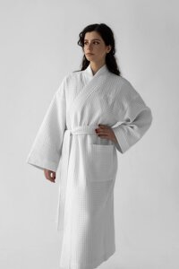 Женский банный халат RUSDECOR, цвет белый, 100% хлопок, р. 48-50