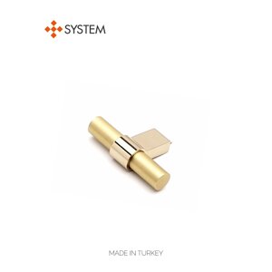 Ручка мебельная SYSTEM SY8770 0008 GL-BB ( глянцевое золото / матовое золото)