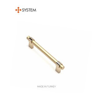 Ручка мебельная SYSTEM SY8770 128 мм GL-BB (глянцевое золото / матовое золото)