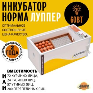 Инкубатор для яиц Блиц «НОРМА 72 Луппер»фанерный лоток) (цифровой, 12/220в)
