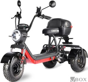 Электроскутер White Siberia Trike Mini 1500W (черный)