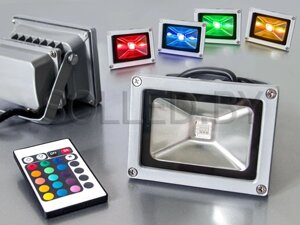 Прожектор светодиодный 20W 220V IP65 RGB с пультом