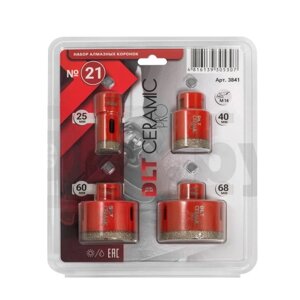 Набор алмазных коронок DLT Ceramic PRO №21, арт. 3841